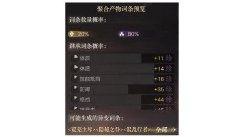 诡秘之主异变词条效果汇总
