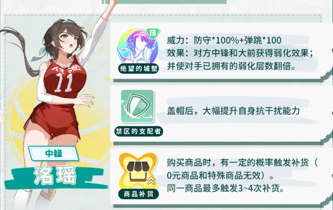 篮球少女飞跃巅峰洺瑶强度详解