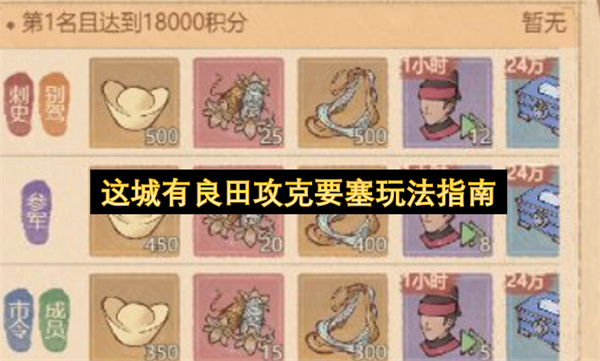 这城有良田攻克要塞玩法指南