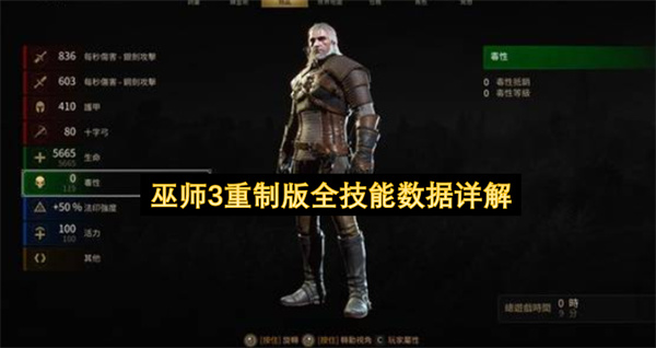 巫师3重制版全技能数据详解