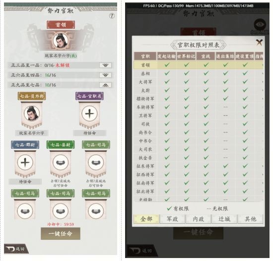 烽火望长安官职与势力荣耀玩法详解