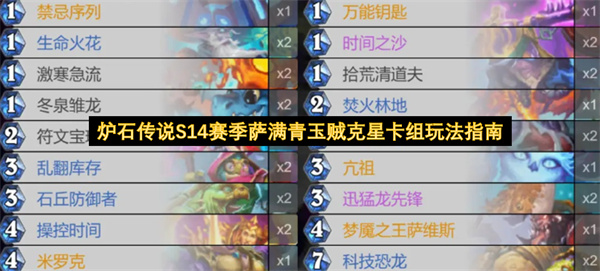炉石传说S14赛季萨满青玉贼克星卡组玩法指南
