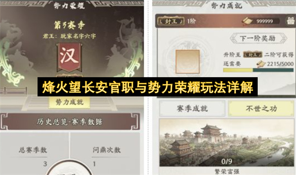 烽火望长安官职与势力荣耀玩法介绍,烽火望长安官职与势力荣耀玩法攻略,烽火望长安